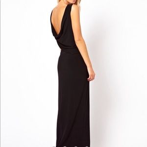 Black maxi dress with cowl back